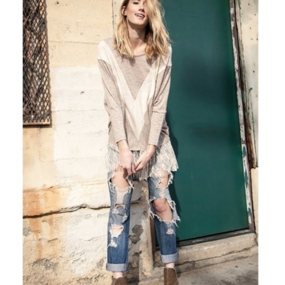 Threadzwear Sweaters - Take 50% off! Handmade lace hem top